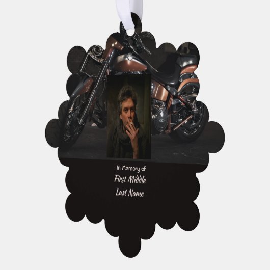  Memorial Keepsake Motorcycle Biker Ornament Karte (Linke Ecke)