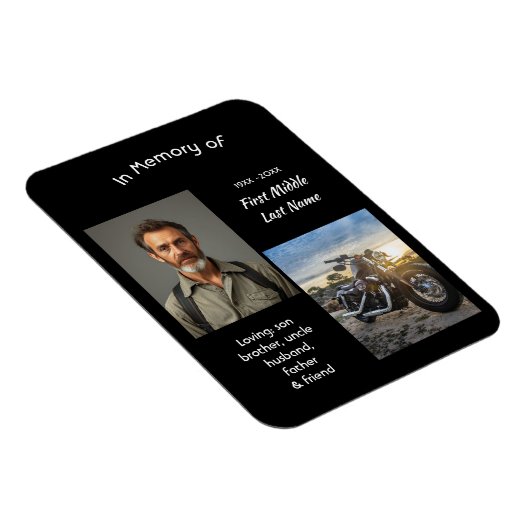 Memorial Keepsake Motorcycle Chopper Magnet (Rechte Seite)