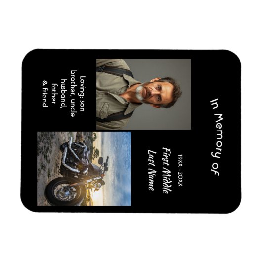 Memorial Keepsake Motorcycle Chopper Magnet (Horizontal)