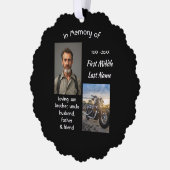 Memorial Keepsake Motorcycle Chopper Ornament Karte (Links)
