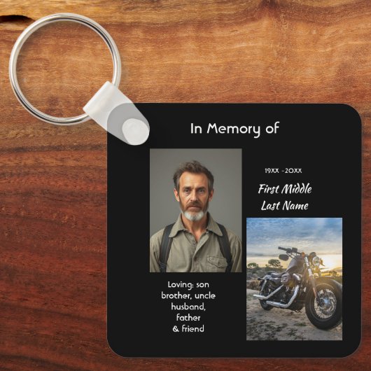 Memorial Keepsake Motorcycle Chopper Schlüsselanhänger (Vorderseite)