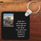 Memorial Keepsake Motorcycle Chopper Schlüsselanhänger (Rückseite)