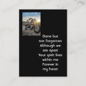 Memorial Keepsake Motorcycle Chopper Visitenkarte (Rückseite)