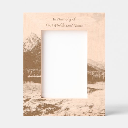 Memorial Keepsake Mountain Lake Landscape  Geätzte Rahmen (Vorderseite)