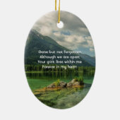 Memorial Keepsake Mountain Lake Landscape  Keramik Ornament (Hinten)