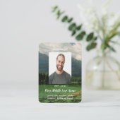 Memorial Keepsake Mountain Lake Landscape Visitenkarte (Stehend Vorderseite)