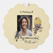 Memorial Keepsake Music Bird Ornament Karte (Vorderseite)