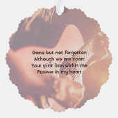 Memorial Keepsake Musician Piano Guitar Ornament Karte (Rückseite)