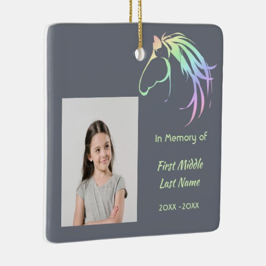 Memorial Keepsake Pastel Horse Art Keramikornament (Rechts)