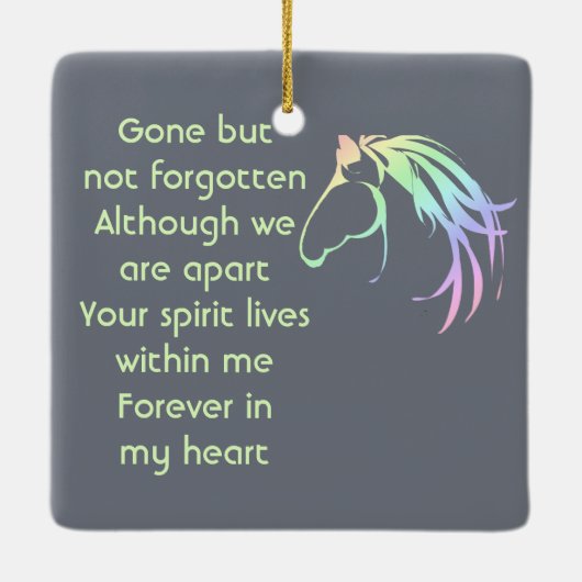 Memorial Keepsake Pastel Horse Art Keramikornament (Rückseite)