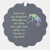 Memorial Keepsake Pastel Horse Art Ornament Karte (Rückseite)