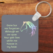 Memorial Keepsake Pastel Horse Art Schlüsselanhänger (Rückseite)