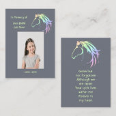 Memorial Keepsake Pastel Horse Art Visitenkarte (Vorne/Hinten)