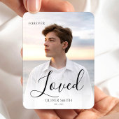 Memorial Keepsake Photo Minimalist Forever Loved Magnet