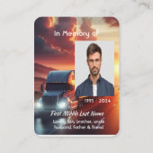 Memorial Keepsake Photo SemiTruck Tractor-trailer Visitenkarte (Rückseite)