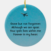 Memorial Keepsake Pilot Airplane Flying Keramik Ornament (Hinten)