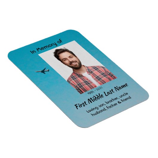 Memorial Keepsake Pilot Airplane Flying Magnet (Rechte Seite)