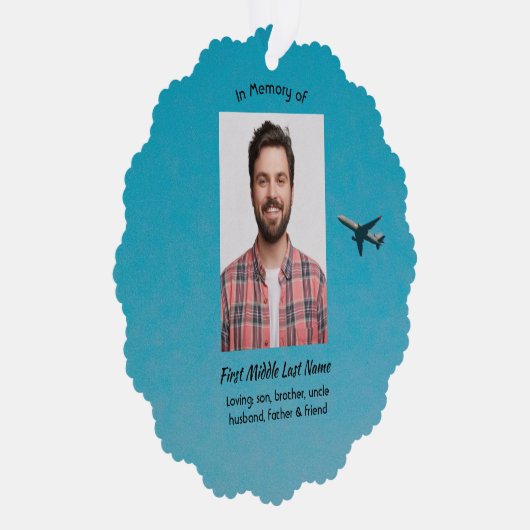 Memorial Keepsake Pilot Airplane Flying Ornament Karte (Rechts)