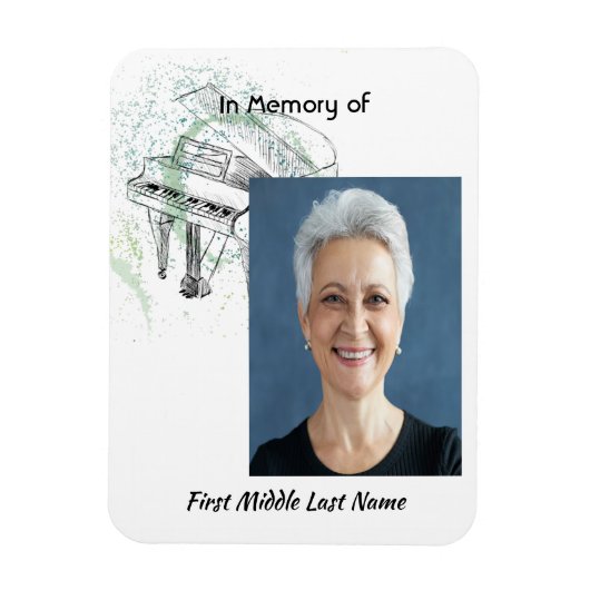 Memorial Keepsake Prayer Piano Musician Magnet (Vertikal)