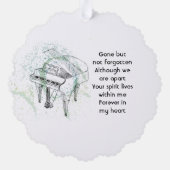 Memorial Keepsake Prayer Piano Musician Ornament Karte (Rückseite)