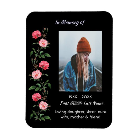  Memorial Keepsake  Roses Garden Flowers Magnet (Vertikal)