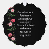 Memorial Keepsake  Roses Garden Flowers Ornament Karte (Rückseite)