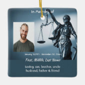 Memorial Keepsake Scales Justice Law Keramikornament (Vorderseite)