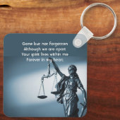 Memorial Keepsake Scales Justice Law Schlüsselanhänger (Rückseite)
