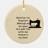 Memorial Keepsake Seamstress Keramik Ornament (Hinten)