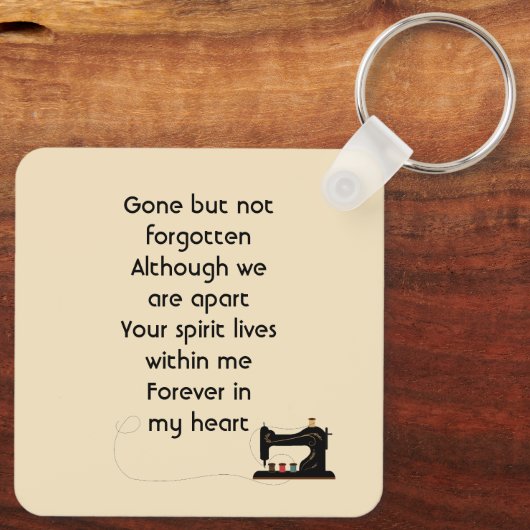 Memorial Keepsake Seamstress Schlüsselanhänger (Rückseite)