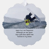 Memorial Keepsake Snowboarding Winter Ornament Karte (Rückseite)