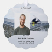 Memorial Keepsake Snowboarding Winter Ornament Karte (Vorderseite)