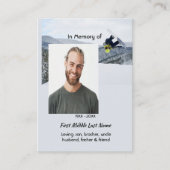 Memorial Keepsake Snowboarding Winter Telefonnummerkarte (Vorderseite)