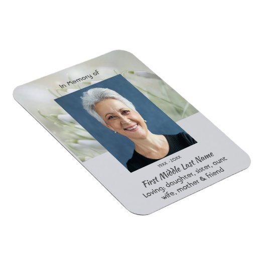 Memorial Keepsake  Snowdrop Flowers Magnet (Rechte Seite)
