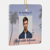 Memorial Keepsake Tropical Beach Ceramic Keramikornament (Rechts)