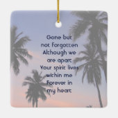 Memorial Keepsake Tropical Beach Ceramic Keramikornament (Rückseite)