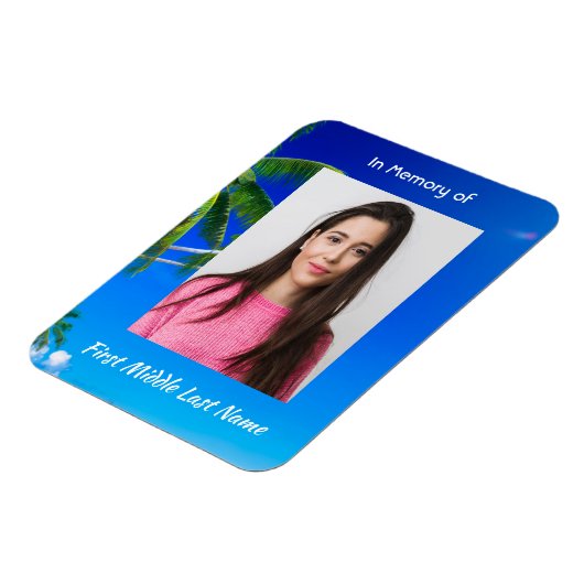 Memorial Keepsake Tropical Beach Exotic Magnet (Linke Seite)