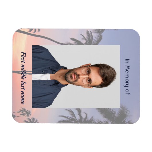 Memorial Keepsake Tropical Beach Magnet (Horizontal)