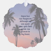 Memorial Keepsake Tropical Beach Ornament Karte (Rückseite)