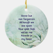 Memorial Keepsake  Watercolor Foliage  Keramik Ornament (Hinten)