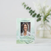 Memorial Keepsake  Watercolor Foliage  Visitenkarte (Stehend Vorderseite)