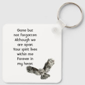 Memorial Keepsake Watercolor Owl Bird Schlüsselanhänger (Rückseite)