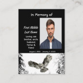 Memorial Keepsake Watercolor Owl Bird Visitenkarte (Vorderseite)
