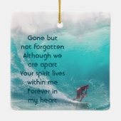 Memorial Keepsake Wave Surfer Water Keramikornament (Rückseite)