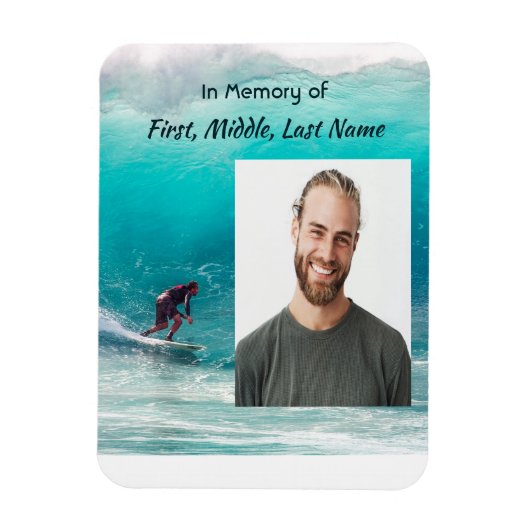Memorial Keepsake Wave Surfer Water Magnet (Vertikal)