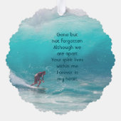 Memorial Keepsake  Wave Surfer Water Ornament Karte (Rückseite)