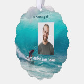 Memorial Keepsake Wave Surfer Water Ornament Karte (Links)