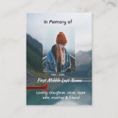 Memorial Keepsake Wilderness Lake Canoe Visitenkarte (Vorderseite)