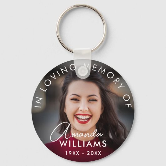 Memorial Keepsakes in Love Memory für Skript-Fotos Schlüsselanhänger (Vorderseite)