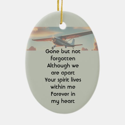  Memorial Keepsakes Pilot Airplane Sunset Keramik Ornament (Hinten)